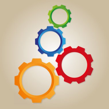 dişli simgesini metin için yer ile.