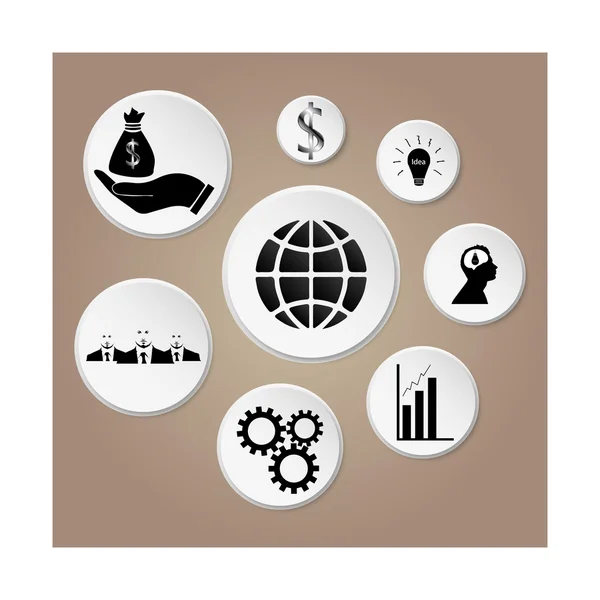 Business icons, management and human resources — Stock Vector