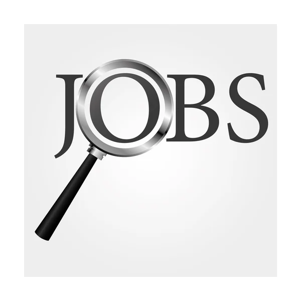 Jobs texte sous loupe — Image vectorielle