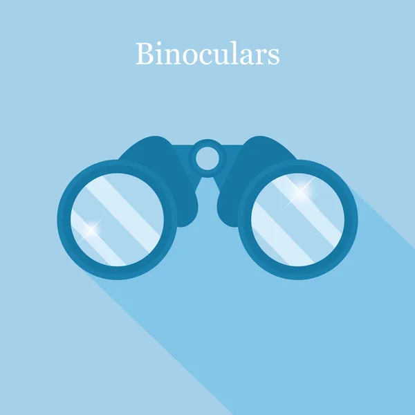 Binoculars on blue background — Stock Vector