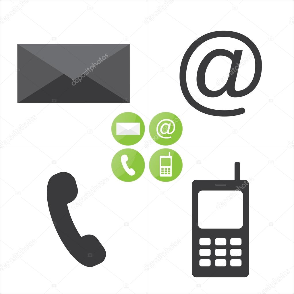 Email and phone mobile icons