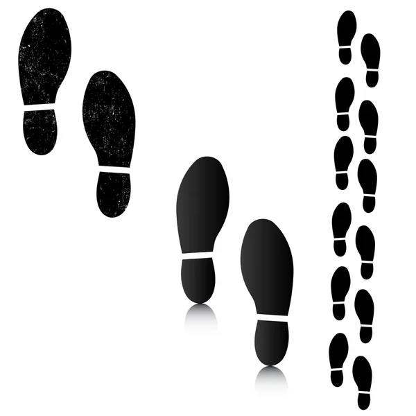 Man footsteps silhouettes — Stock Vector