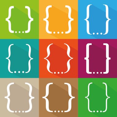 Curly bracket icon set clipart