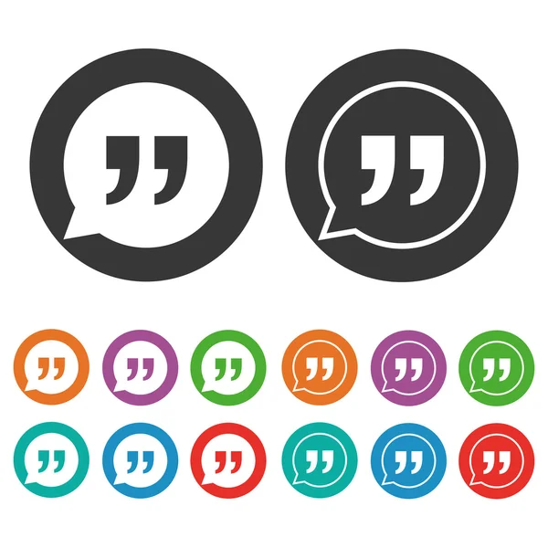 Quote sign icon set — Stock Vector