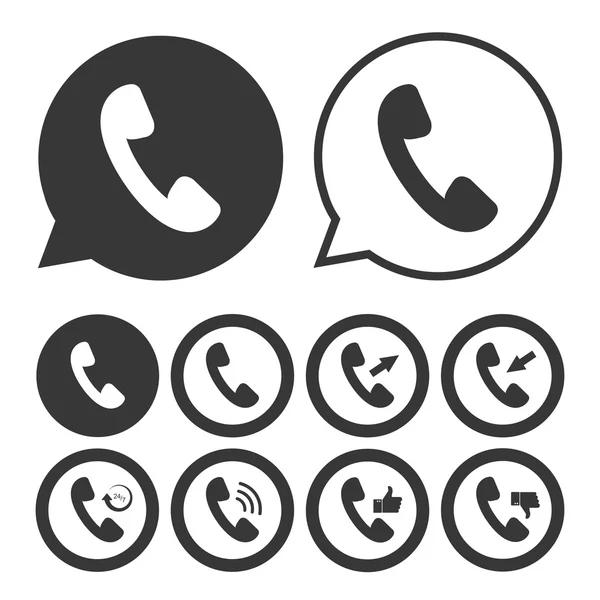 Zwart-wit Handset pictogrammenset — Stockvector