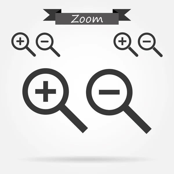 Zoom In en uit pictogrammen — Stockvector