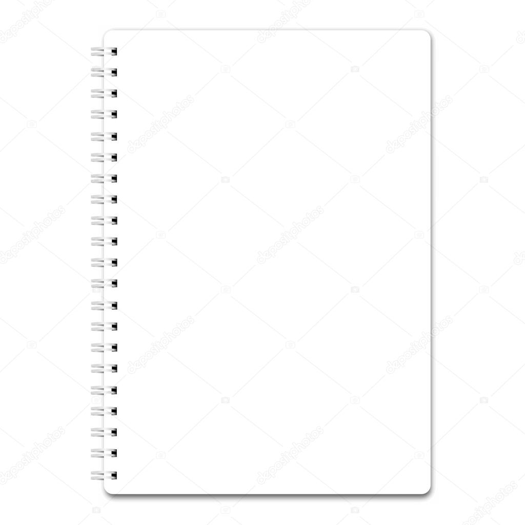 Blank realistic notebook size a4 isolated on white