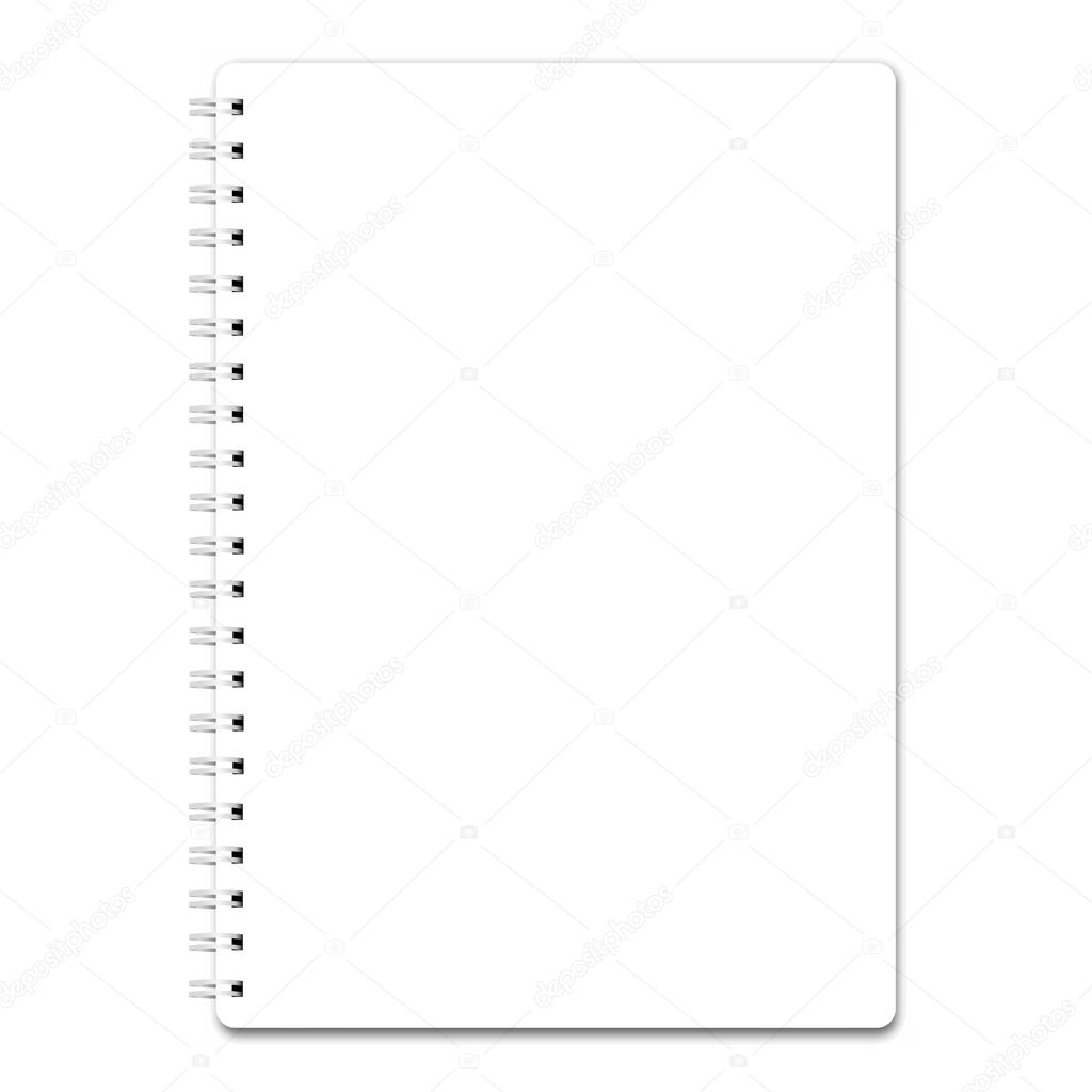 Blank realistic spiral notebook