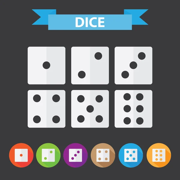 Dice icons set — Stock Vector