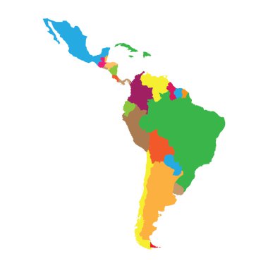 Latin America map clipart