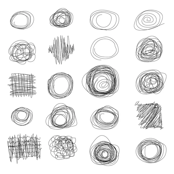 Cercles gribouillés dessinés à la main — Image vectorielle