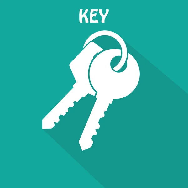 White Key Icon — Stock Vector