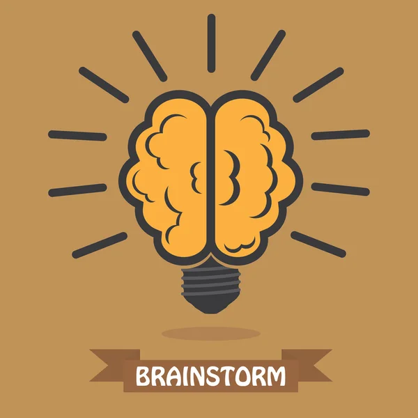 Light bulb brain — Stock Vector
