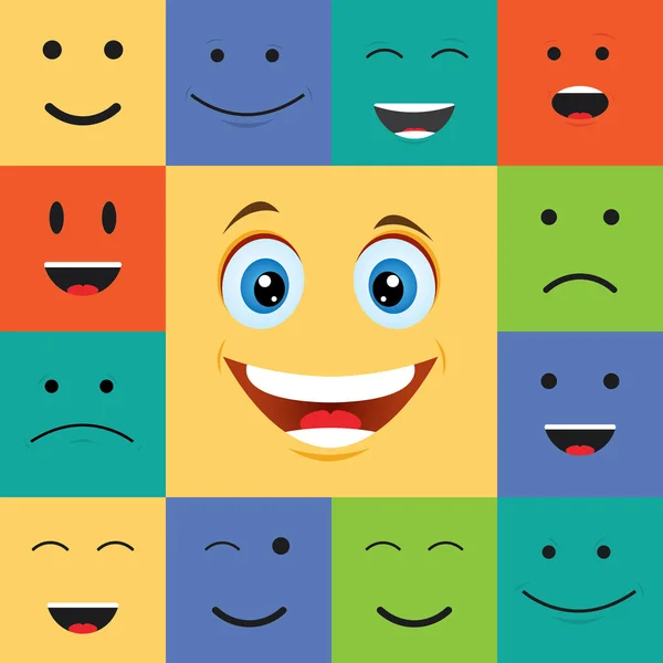 Glücklich lächelnde Gesichter — Stockvektor