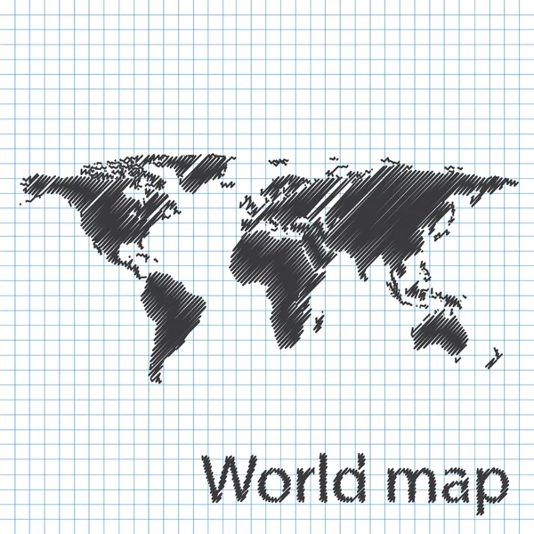 Esboço do mapa mundial —  Vetores de Stock