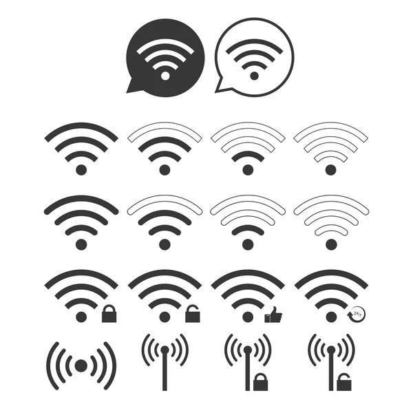 Set von Wi-Fi-Symbolen — Stockvektor