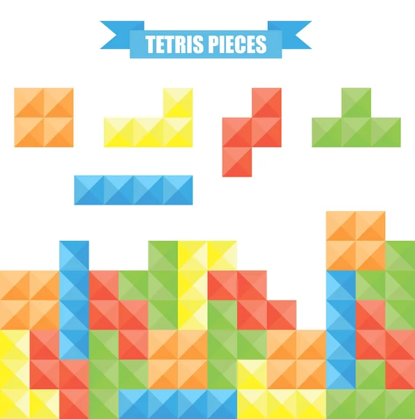 Game Tetris pieces — Stock Vector