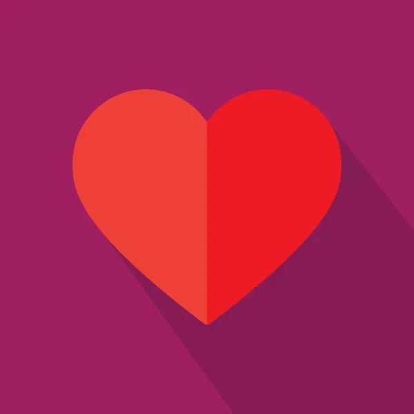 Červené srdce na růžové — Stockový vektor