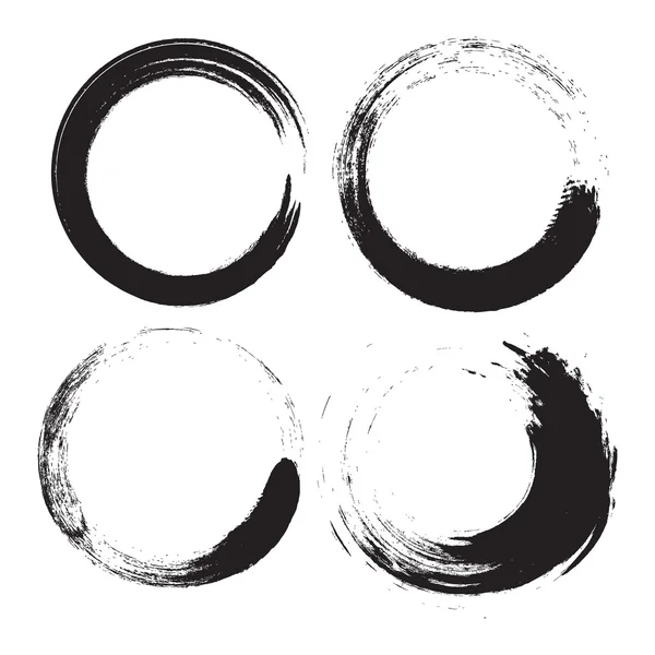 Grunge black circles — Stock Vector