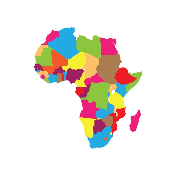 Mapa de color de África — Vector de stock