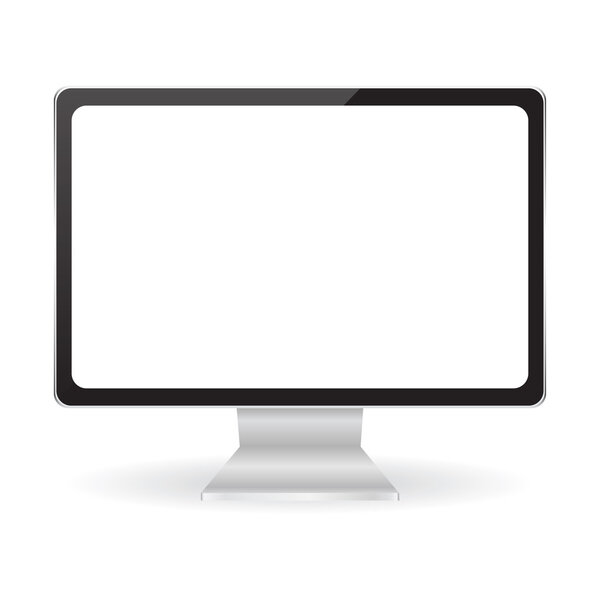 Вектор монитора на белом
