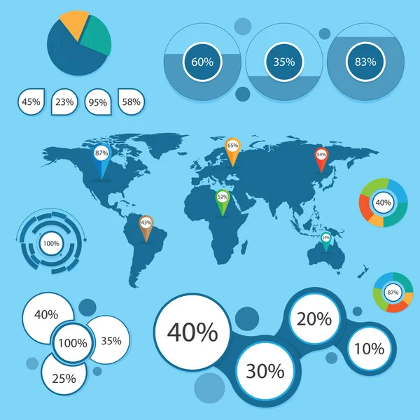 Grafik Peta dan Informasi Dunia - Stok Vektor