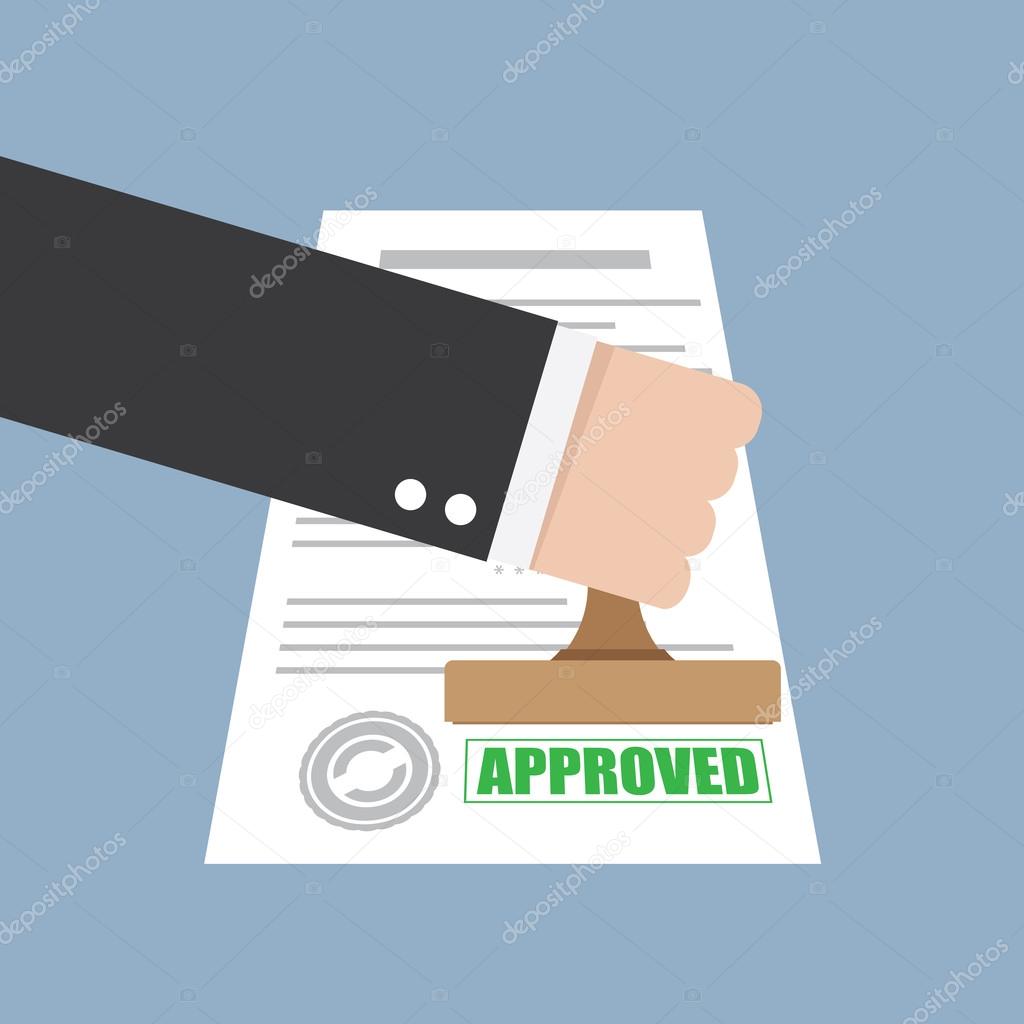Sello aprobado en la mano Stock Vector by ©4zeva 72038451