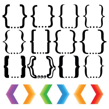 Süslü ayraç Icon set