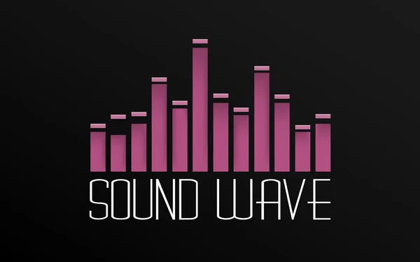 Sound wave fekete — Stock Vector