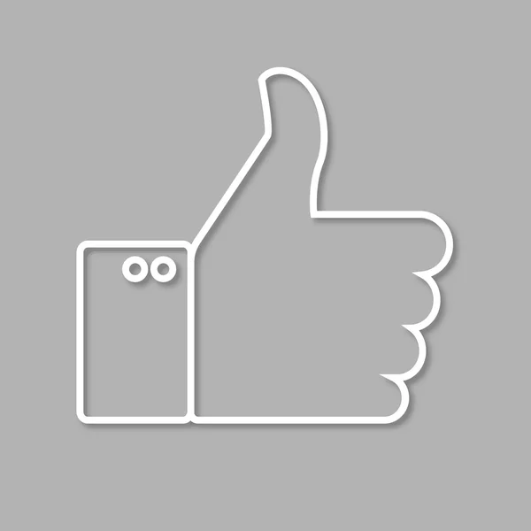 Witte lineaire Thumbs Up — Stockvector