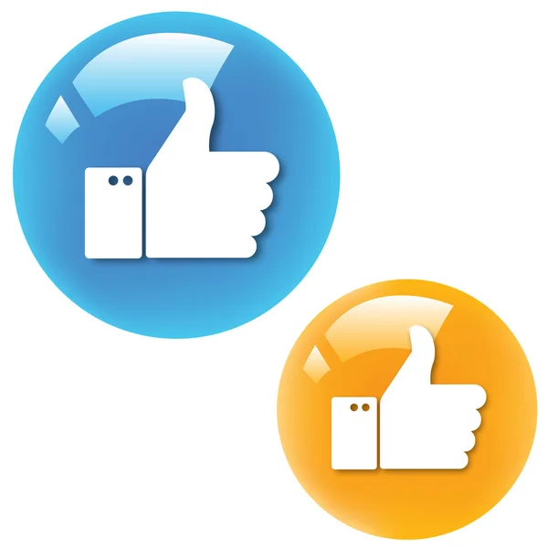 Twee kleur Thumbs Up — Stockvector