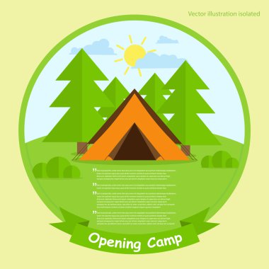 camping landscape with tent. clipart