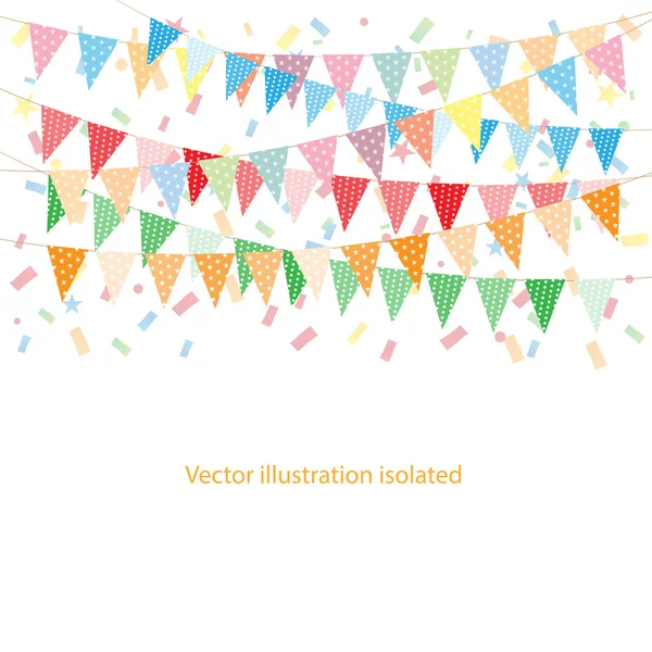 Bunting e guirlandas em branco — Vetor de Stock