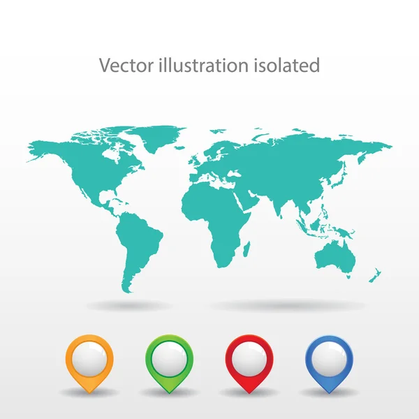 Mapa del mundo con puntos de color — Archivo Imágenes Vectoriales