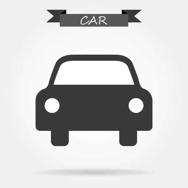 Gris icono de coche en blanco — Archivo Imágenes Vectoriales