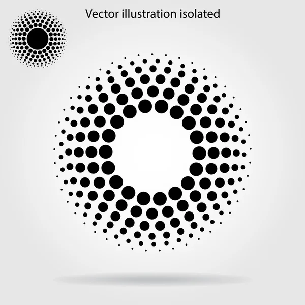 Halftone dots circle — Stock Vector