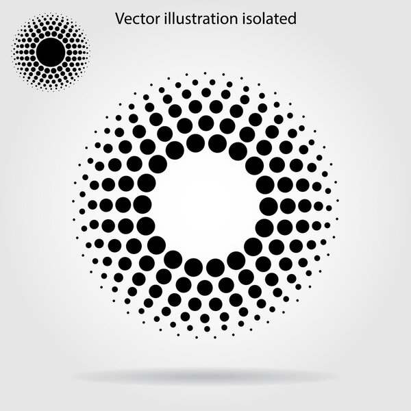 Halftone dots circle