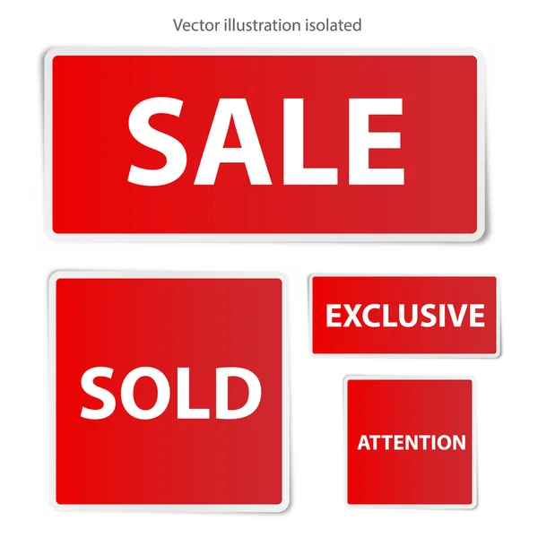 Verkoop, verkocht stickers — Stockvector