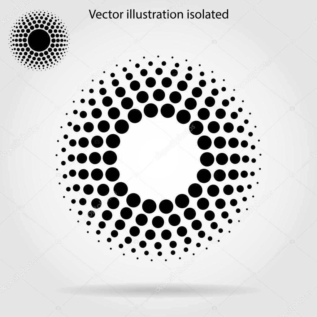 Halftone dots circle