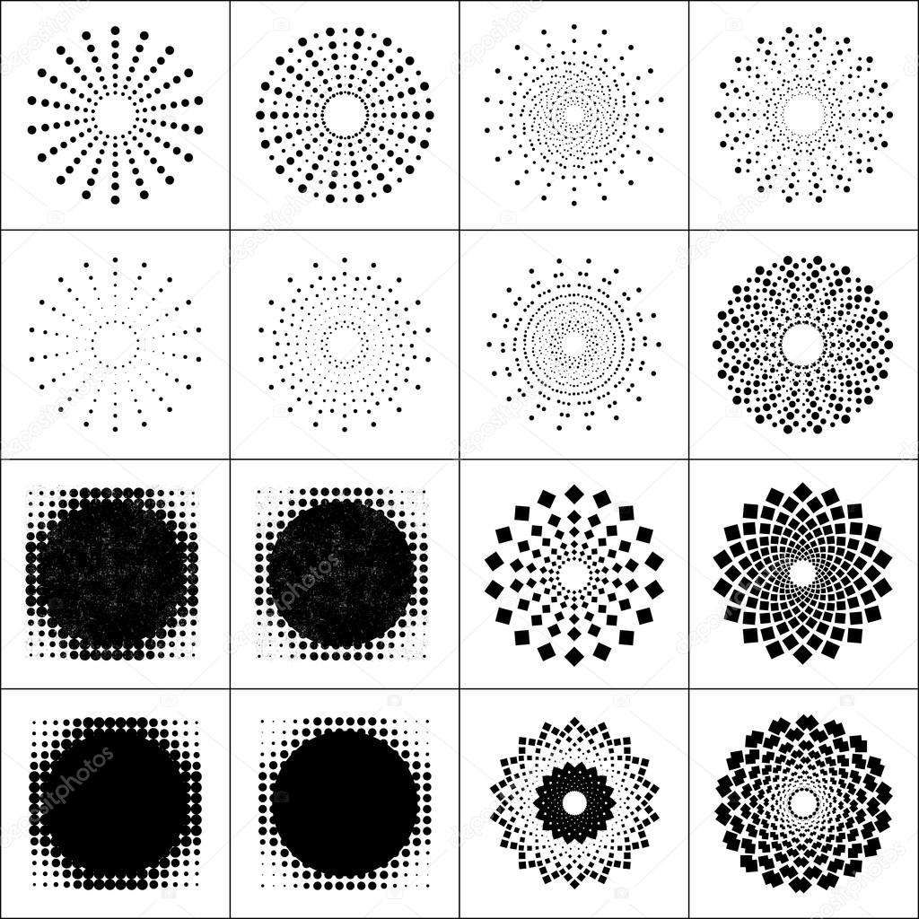 Halftone dots circles