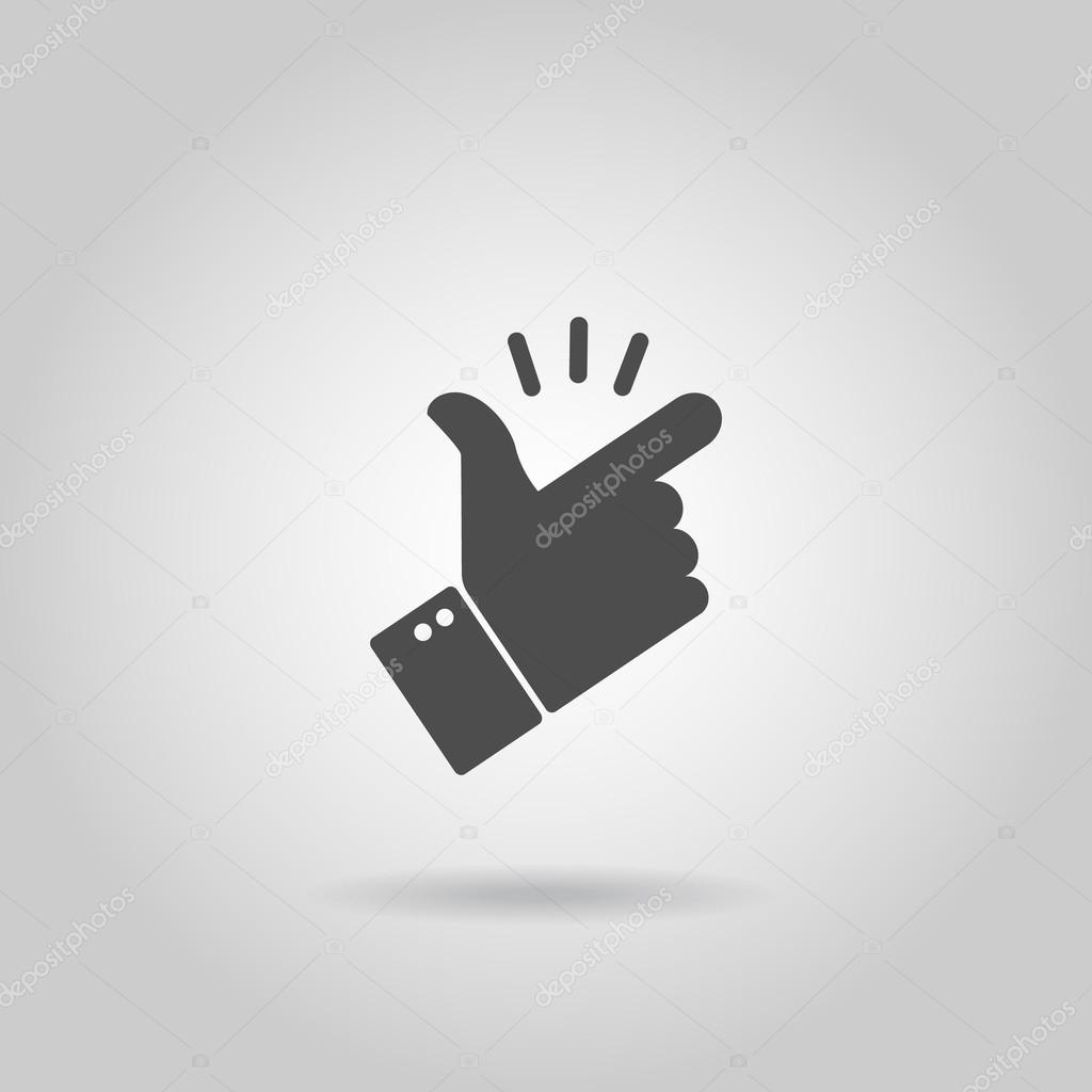 Snap of the fingers icon on gray background