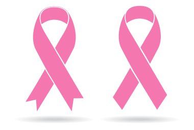 Pink Ribbons on white clipart