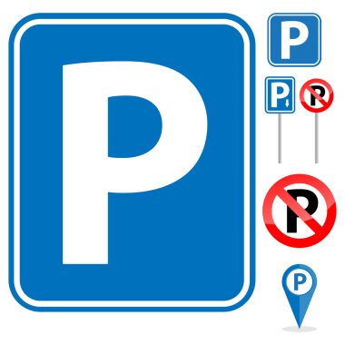 Parking Sign set clipart