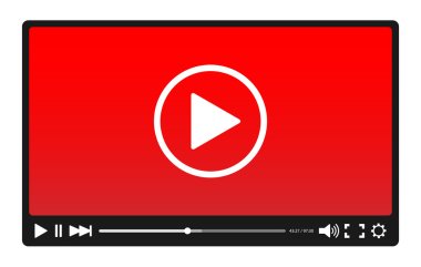 Video player with red clipart