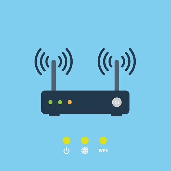 Router icon on blue — ストックベクタ