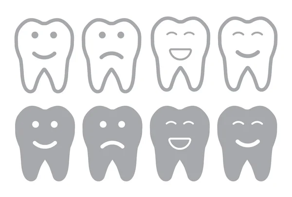 Iconos de sonrisa de diente — Archivo Imágenes Vectoriales