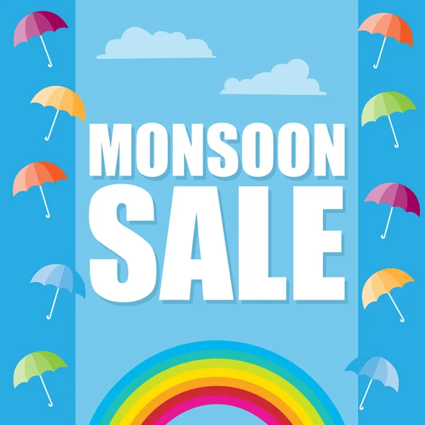 Monsoon offer and sale banner — Stock Vector