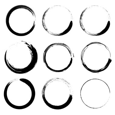 grunge circle brush clipart