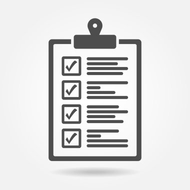 Beyaz arkaplanda kontrol listesi simgesi