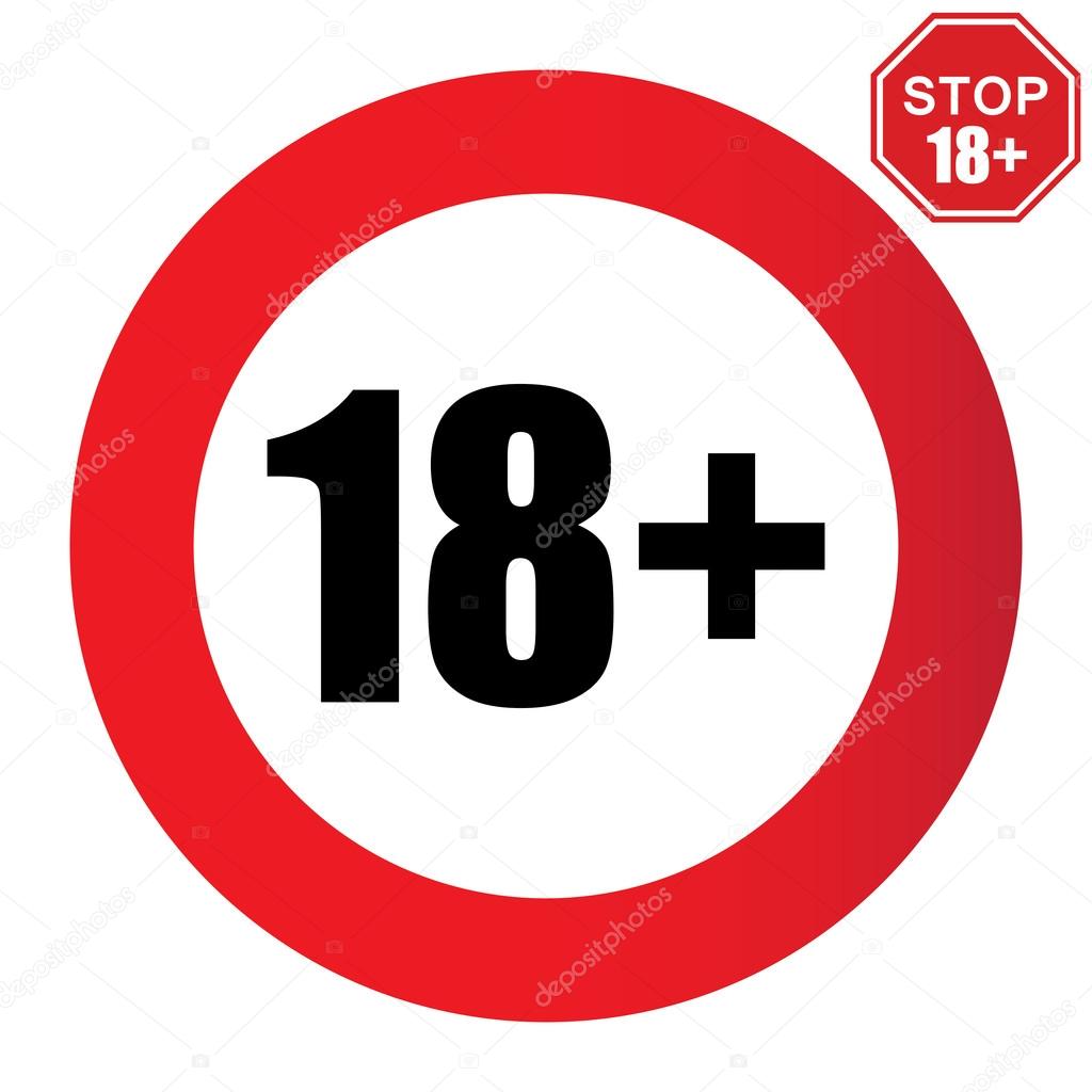 18+ age restriction sign
